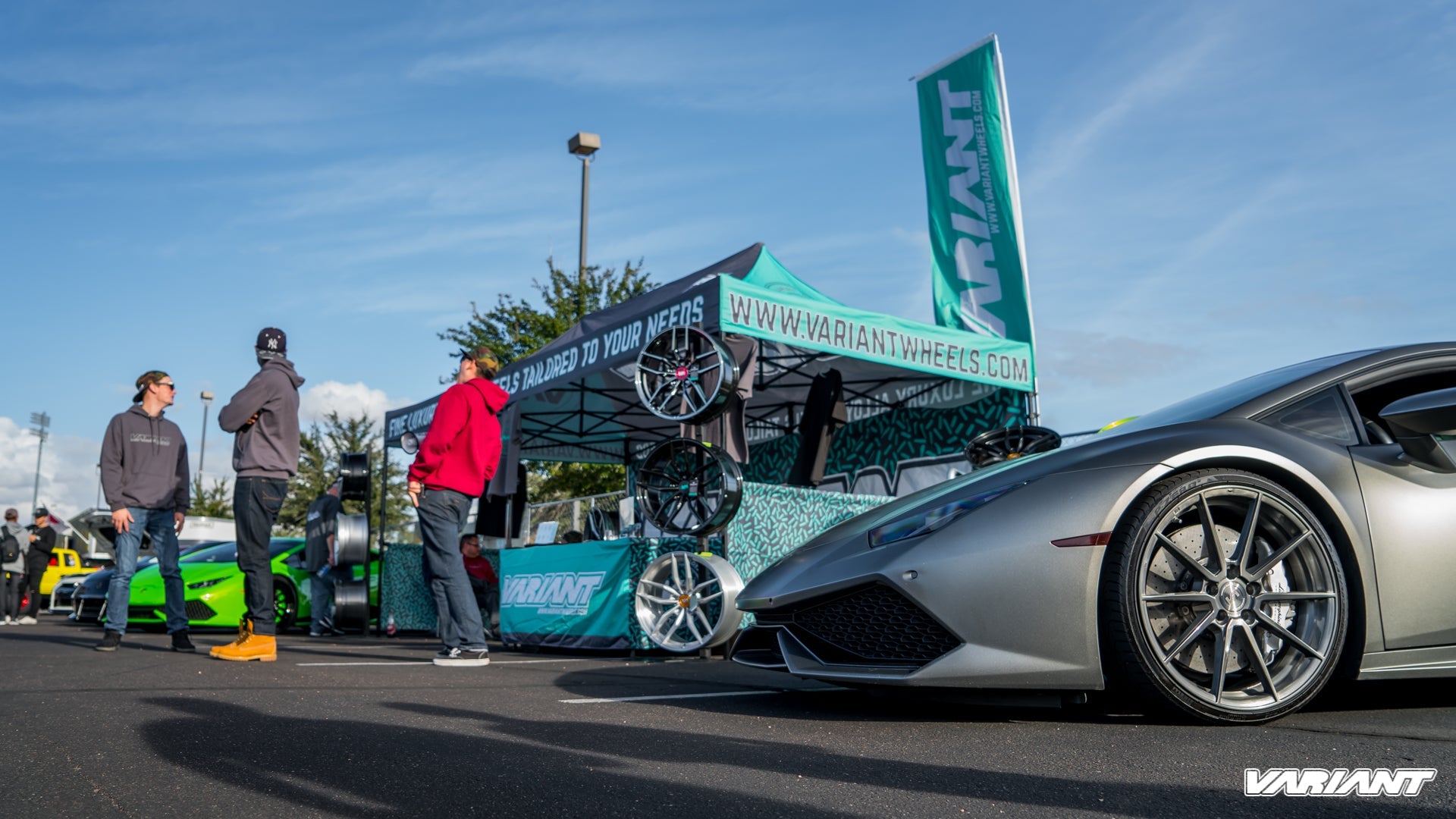 lamborghini huracan at variant wheels booth for elite tuner 2018