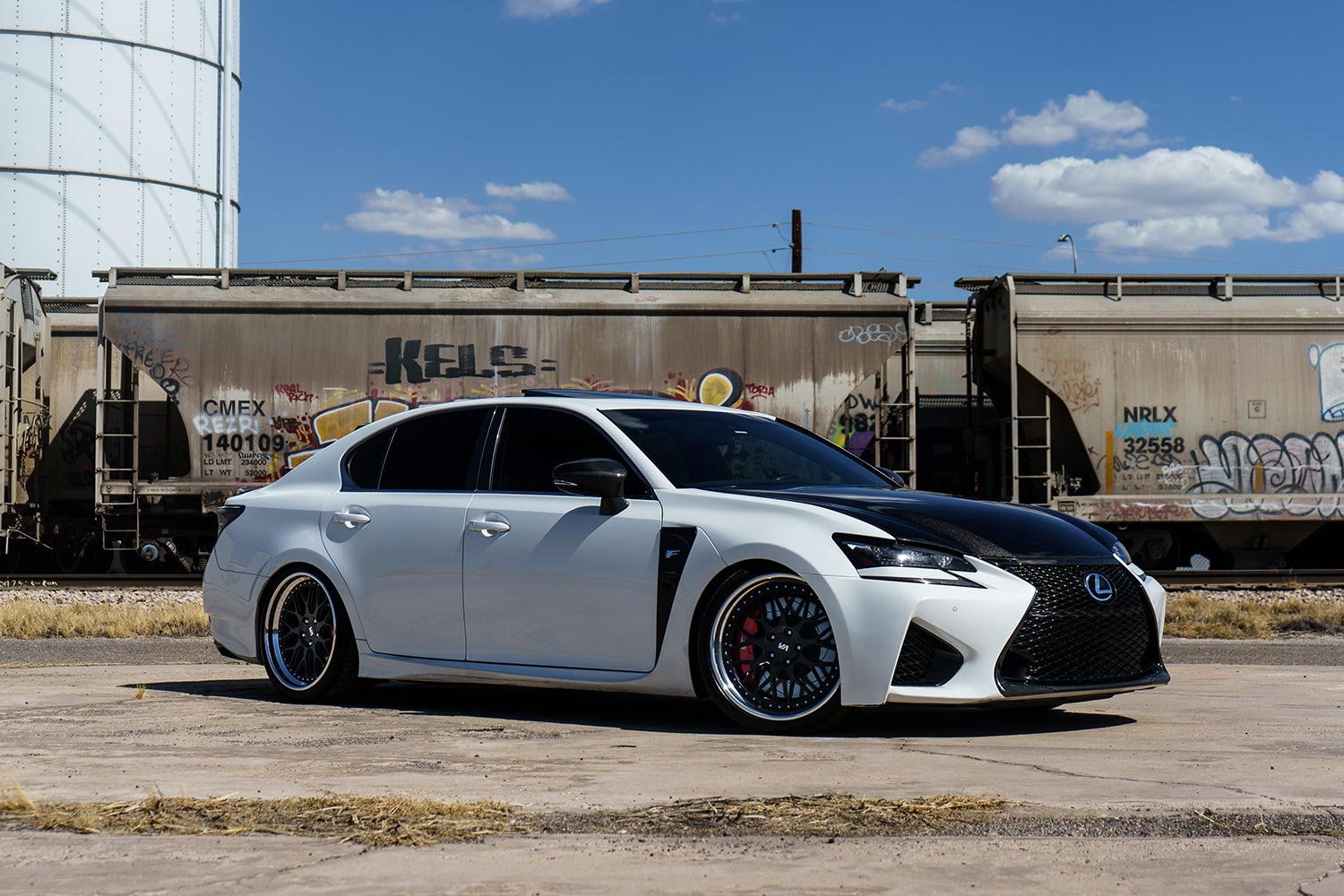 White Lexus GS F on forged three-piece Variant wheels
